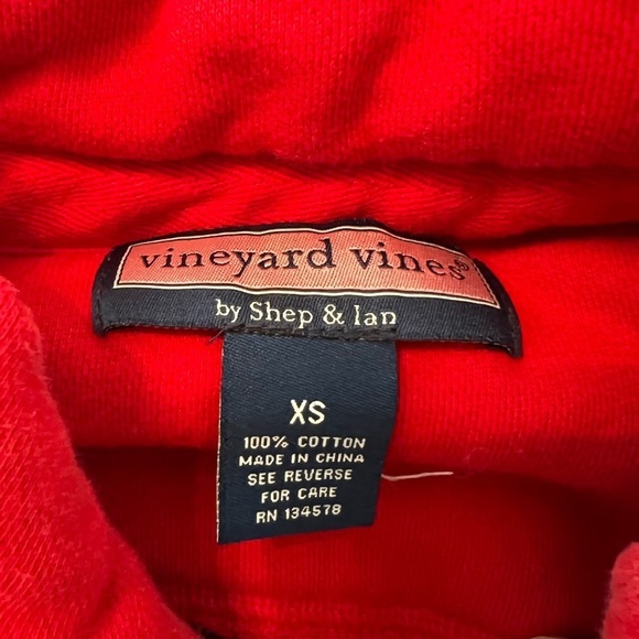 Vineyard Vines Martha's Vineyard Red Pullover Jumper 1/4 Zip Up Sweatshirt - Picture 4 of 6